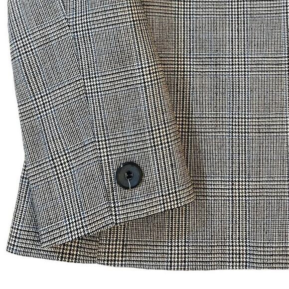 Rafaella Petites Glen Plaid Wool Blend Blazer Brown Black Check Stretch 8P NWT - Picture 4 of 14